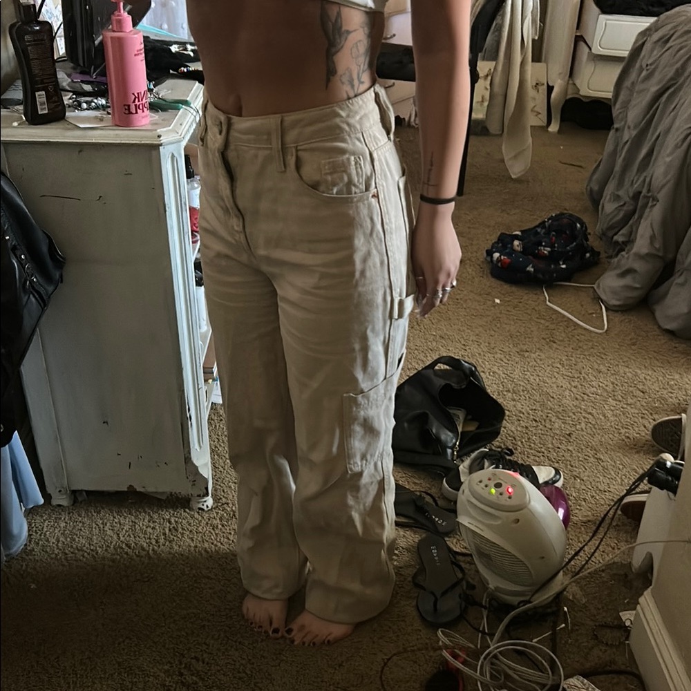 Beige Cargo Pants